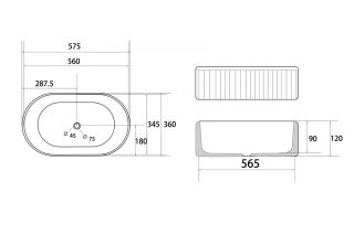Раковина ABBER Bequem AC2116 57см белый